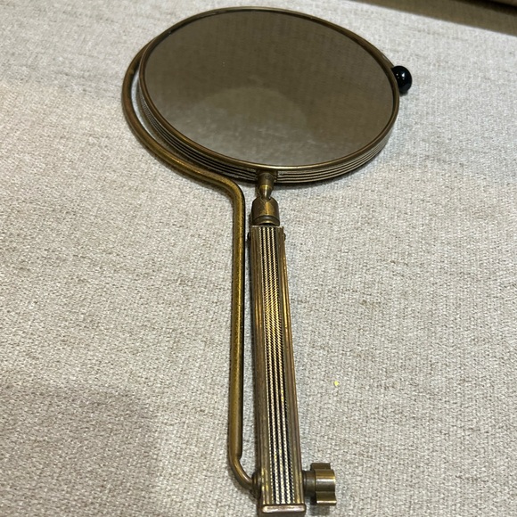 Vintage 1950s Mid Century Brass Adjustable Table Mirror - Picture 3 of 10